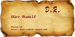 Dürr Rudolf névjegykártya